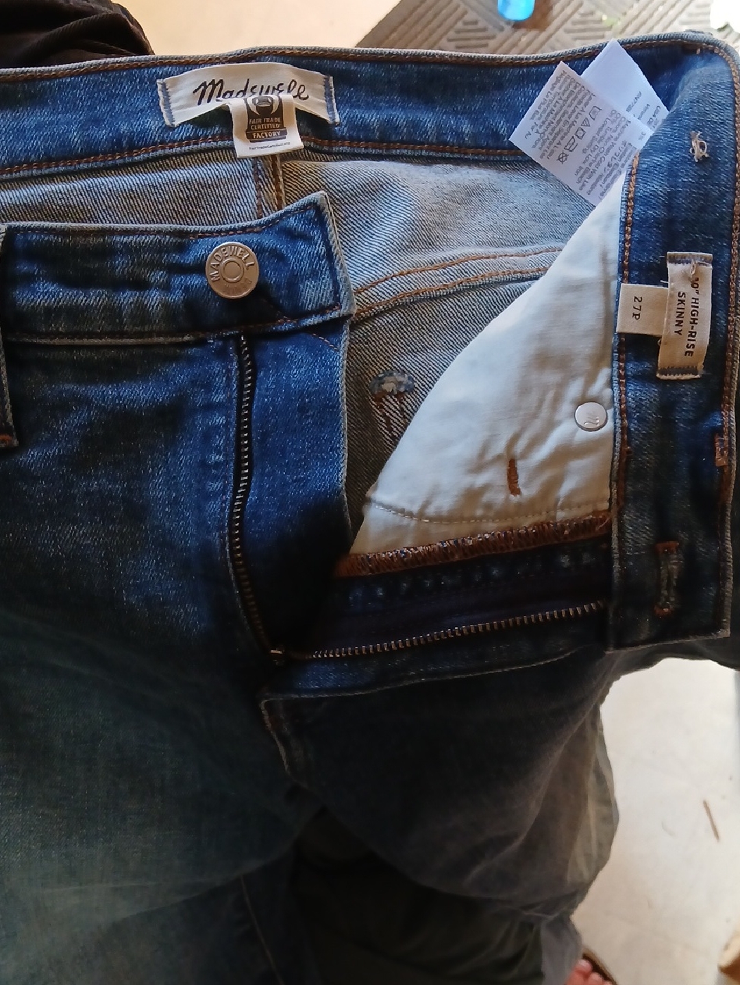 Madewell Skinny Jeans In Deep Indigo Denim